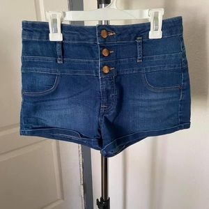 Refuge High Waisted Blue Jean Shorts